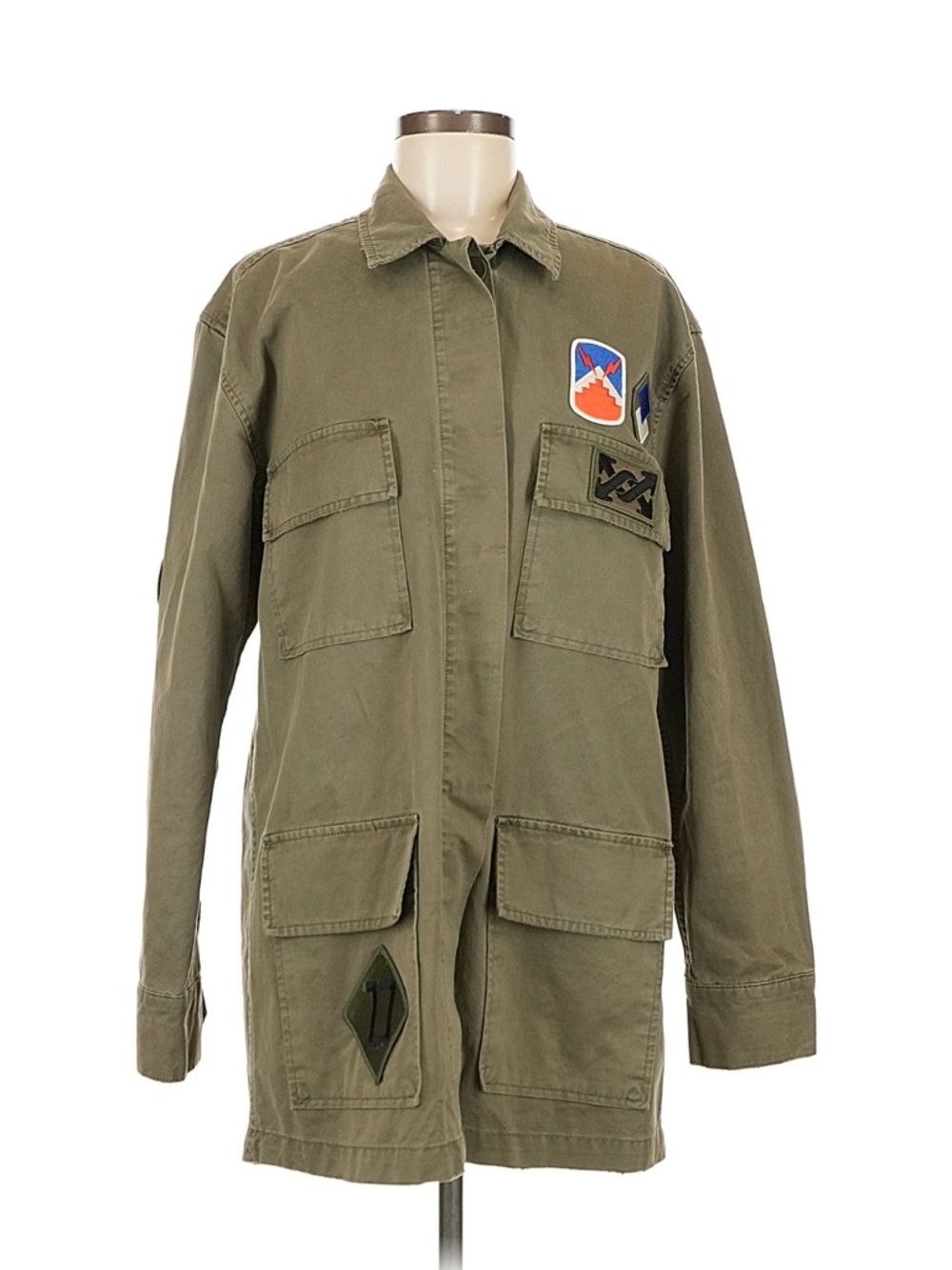 Joe's Jeans Olive Utility Jacket with Patches (Item #47)